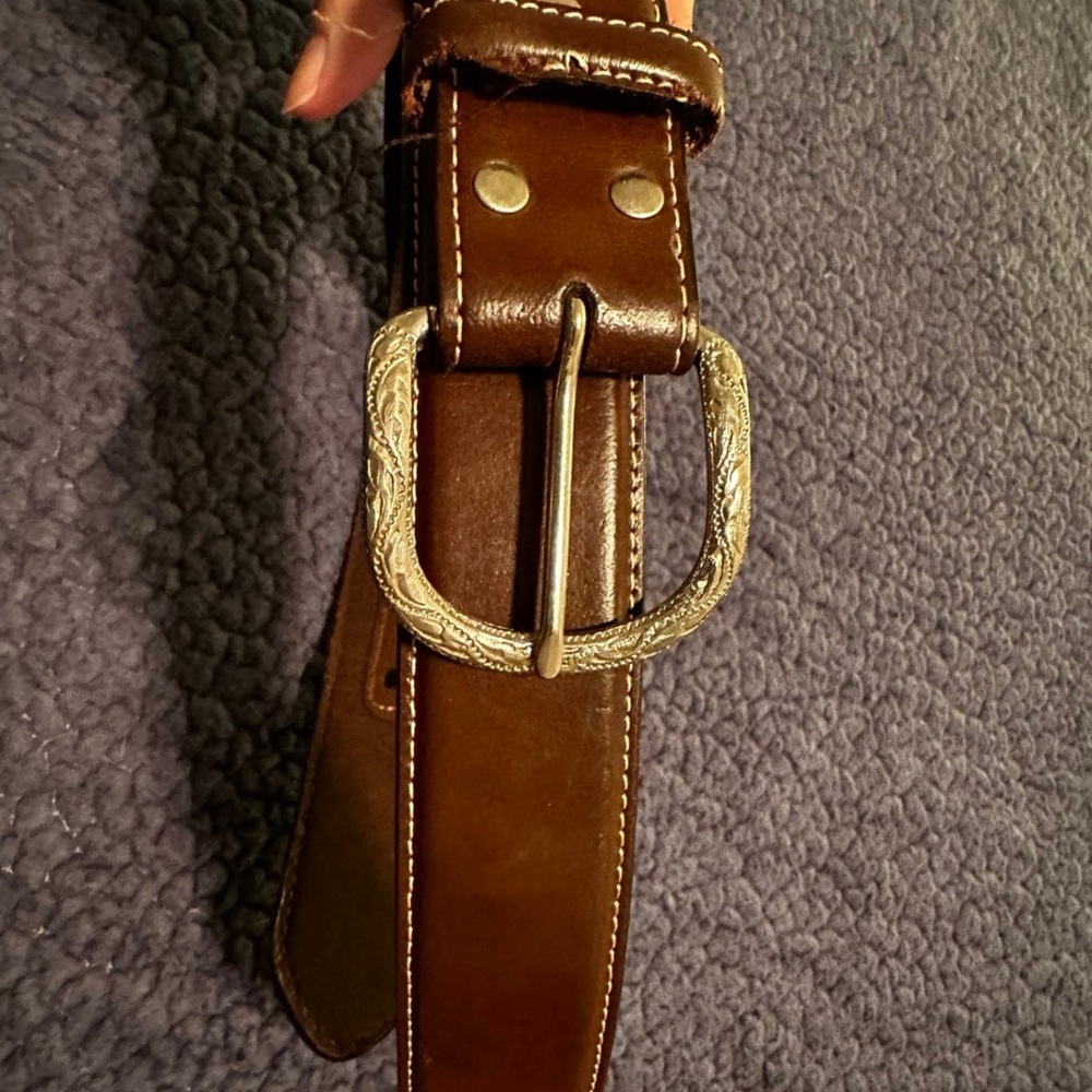 Nocona Brown Leather Belt Bag with Gold Hardware